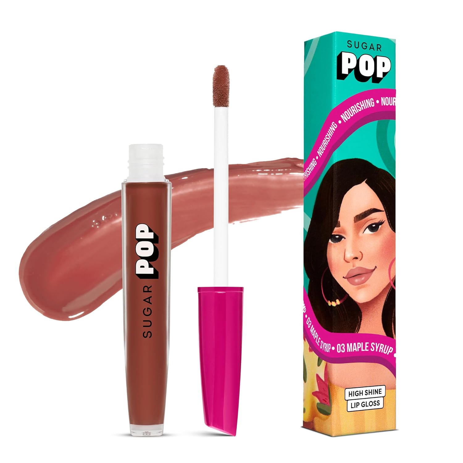 SUGAR POP High shine Lip Gloss With Hyaluronic Acid & Shea Butter | Lightweight & Richly Pigmented | 3.5 ml – 03 Maple Syrup SUGAR POP High shine Lip Gloss With Hyaluronic Acid & Shea Butter | Lightweight & Richly Pigmented | 3.5 ml – 03 Maple Syrup