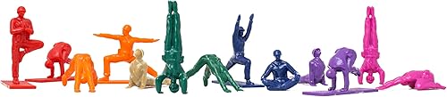 Vista 20 de Serie 1 - Juego de 9 figuras de yoga para hombres del ejército, decoración para escritorio, oficina, aula, hogar o estudio, Zen Meets GI Joe, Rosa