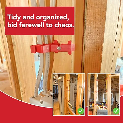 Miniatura 4 de Múltiples grapas para cables Romex, apiladores de cables eléctricos de plástico, asegura Romex, UF y (NM) no metálico, coaxial y de datosCAT 5,