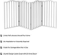 Vista 4 de PETMAKER Pet Gate - Puerta para perros para puertas, escaleras o casa - Independiente, plegable, estilo acordeón, valla de madera para perros