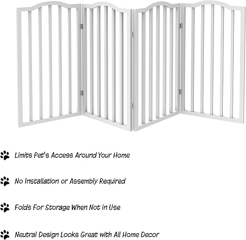 Miniatura 4 de PETMAKER Pet Gate - Puerta para perros para puertas, escaleras o casa - Independiente, plegable, estilo acordeón, valla de madera para perros