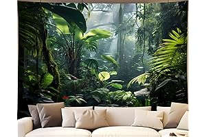 QGHOT Jungle Tapestry: Vibrant Green Oasis for Your Home