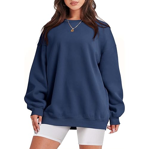 ANRABESS Oversized Sweatshirt for Women Fleece Long Sleeve Crewneck Casual Pullover Top Fall 2023 Trendy Clothes