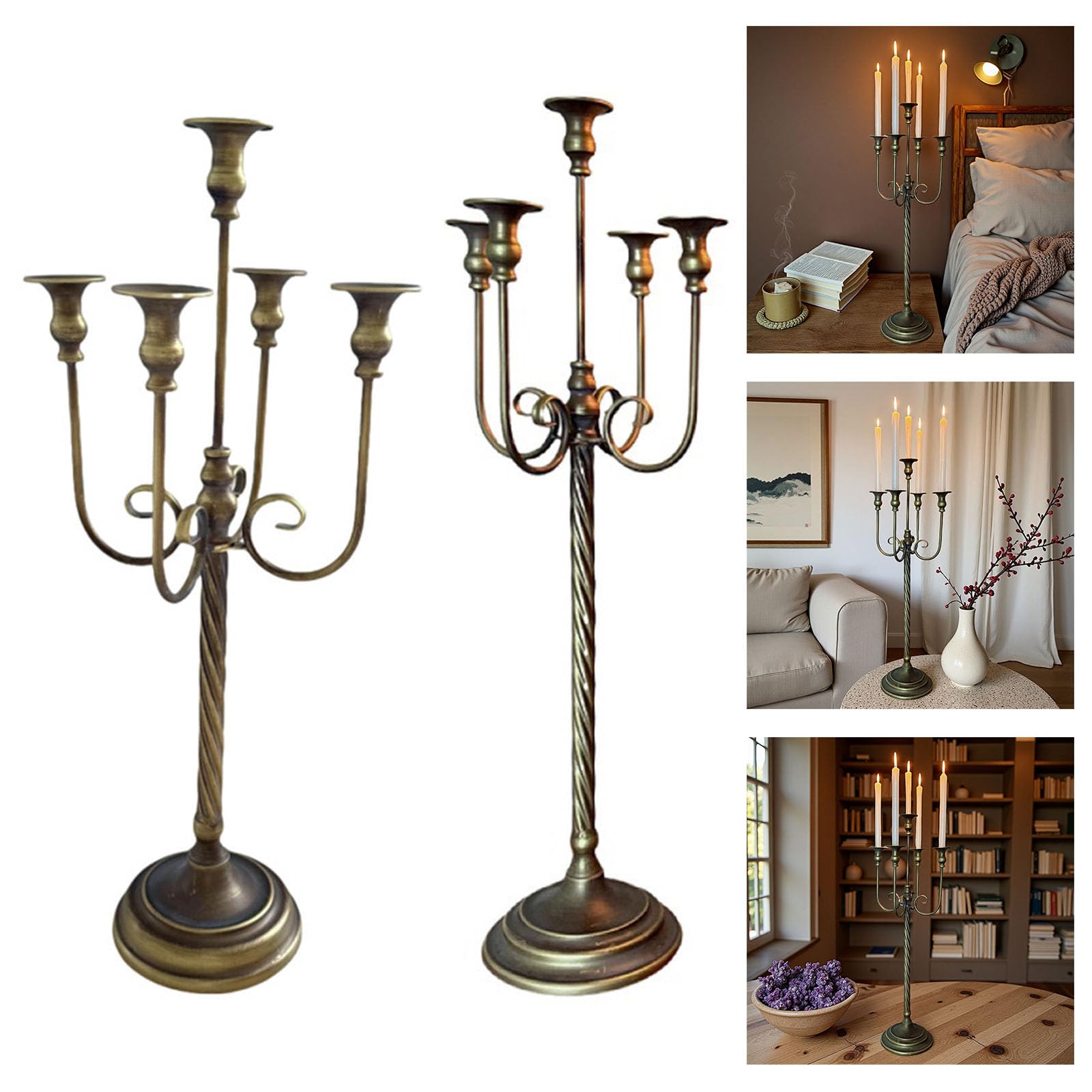 Candelieri in ferro antico 5 pezzi cono titolare set tavolo matrimonio decorazione sala da pranzo & party centrotavola ferro conico titolari
