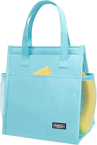 Vista 143 de Fmeida Lonchera aislada para mujeres y hombres, bolsas de almuerzo grandes de 9 litros con múltiples bolsillos, bolsa térmica reutilizable