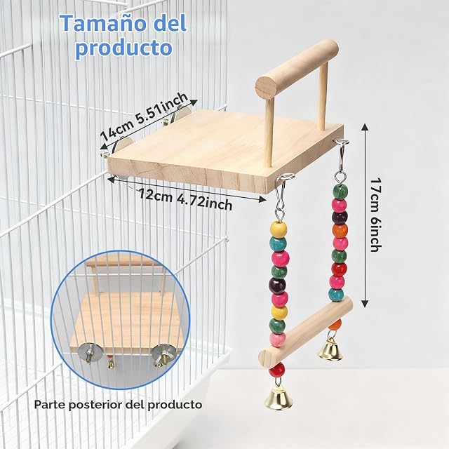 Foto 2 de 7 de ZhouWei Perchas Naturales para Pájaros, Juguetes para Ninfas Plataforma