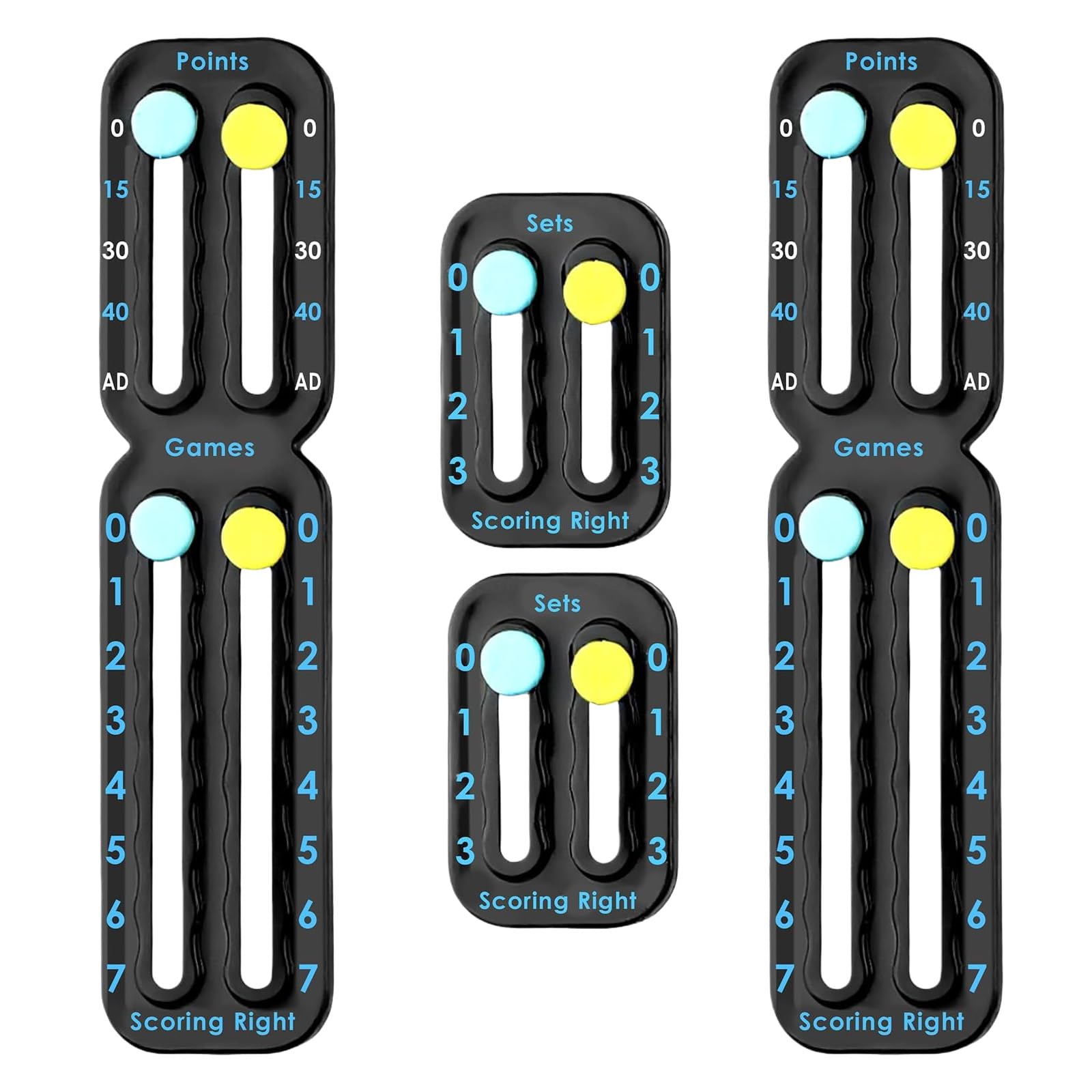 ZALAOR 2PCS Tennis Score Keeper - Portable Self Adhesive Padel Score Counter - Lightweight Tennis Racket Scorekeeper for Points, Games & Sets - Professional Tennis Accessories