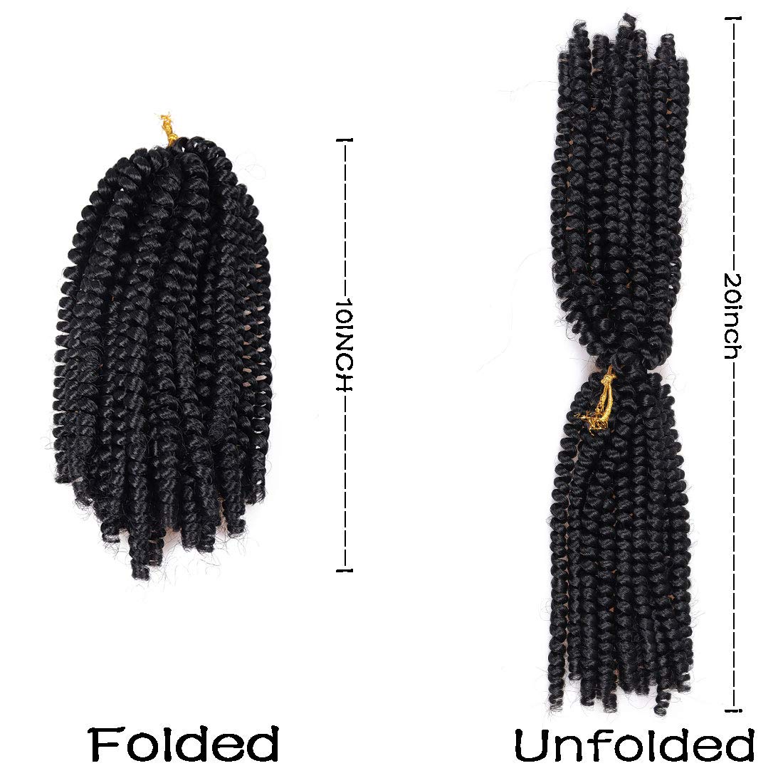 6 Packs Spring Twist Braiding Hair Spring Twists Twist Hair Synthetic Fiber Fluffy Twist Crochet Braids Low Temperature Twist Crochet Hair for Women Braiding Hair(10inch,1B)