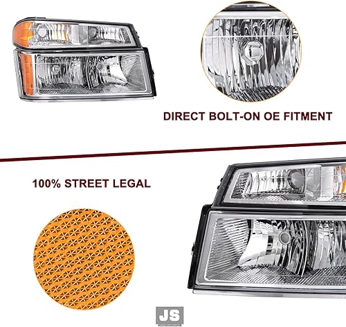 Miniatura 4 de JSBOYAT Conjunto de faros delanteros con luces de parachoques, 4 piezas compatible con Chevy ColoradoGMC Canyon 04-12, Isuzu I-Series 06-08, faro