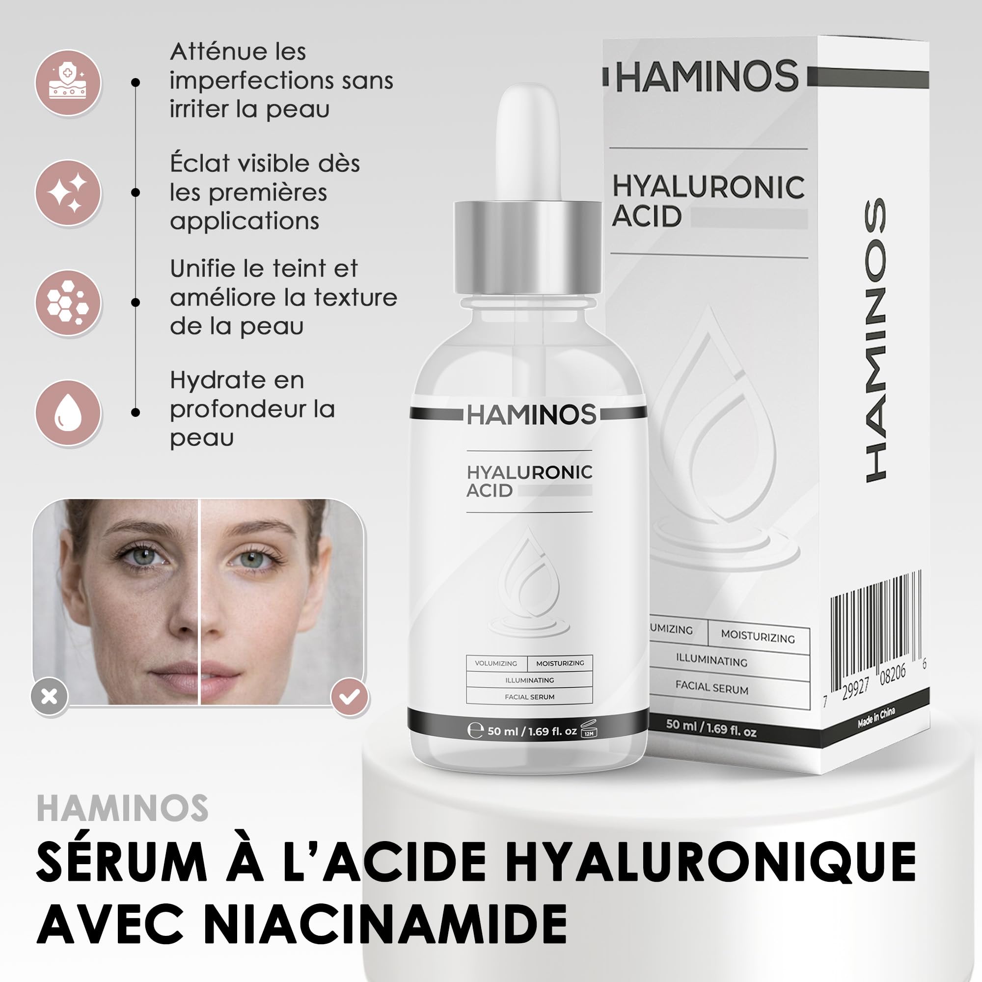 Masseur Visage Microcourant avec Roller 3D, 3 Niveaux d’Intensité, Appareil Massage Visage pour Lifting, Contour du Visage, Cou, Bras et Jambes, UTILISATION OBLIGATOIRE AVEC LE SÉRUM