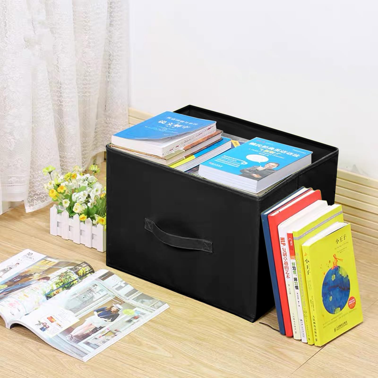 EBIGIC Contenitori Organizer Pieghevoli In Tessuto – 6 Pezzi, Mini, Rosa, 22,9 X 19,1 X 19,1 Cm