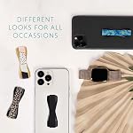 Love Handle Cell Phone Grip Holds Device with just a Finger - Ultra Slim Pocket Friendly Love Handle Finger Grip for iPhone Mini Tablet - Grip it Securely for Texting, Photos and Selfies (Black)