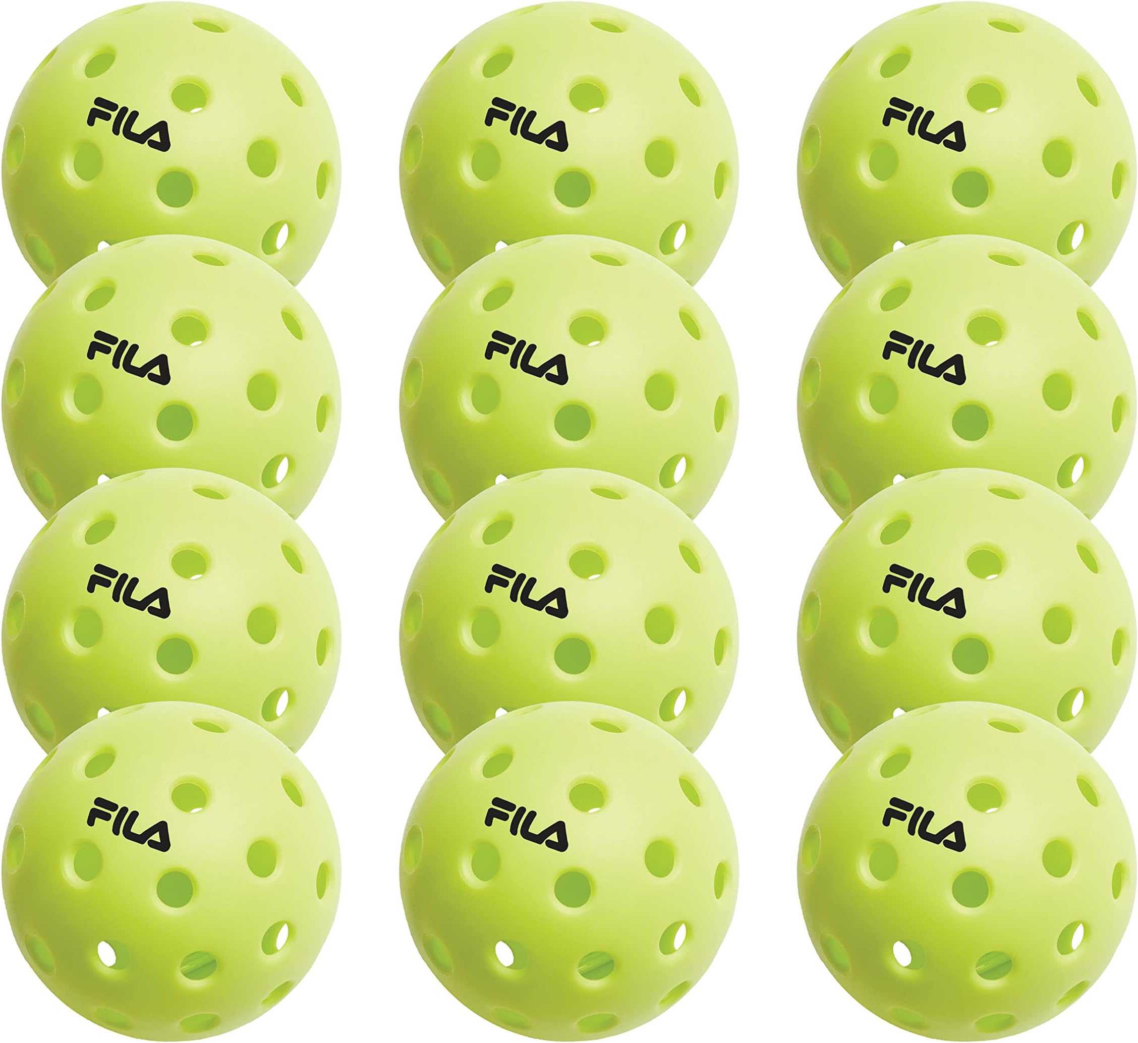 Accessories Outdoor Pickleball Balls - Pickleball Set, Regulation Size Outdoor Pickleballs with 40 Holes (Lime Green), Pack of 12