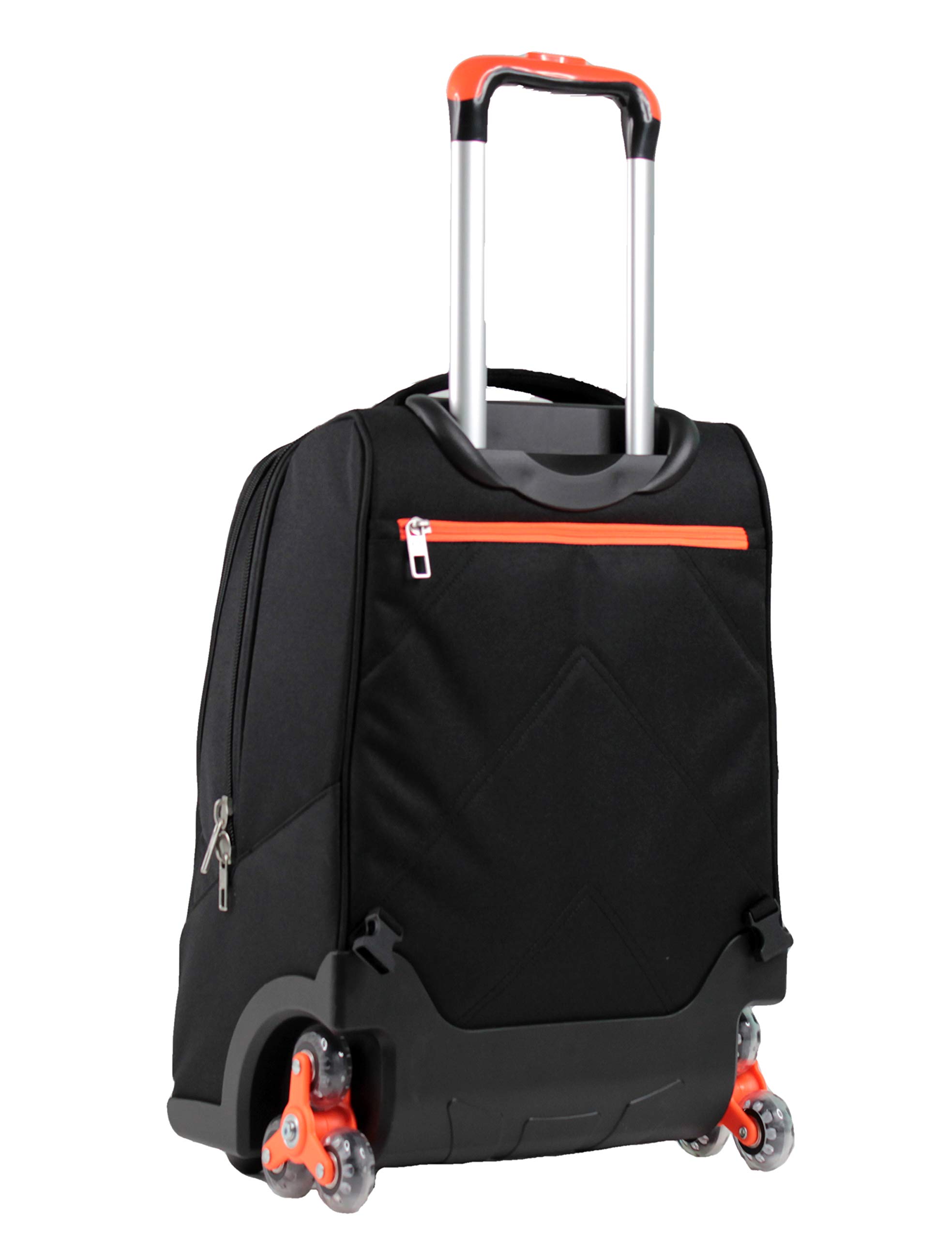 Trolley YUB 3 ruote + Borraccia Termica Bastardidentro - Scuola & Viaggio - ARANCIONE - Spallacci estraibili per uso ZAINO - 34 LT