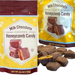 Trader J's Milk Chocolate Covered Honeycomb Candy – Full Size Treat, Pack of 2