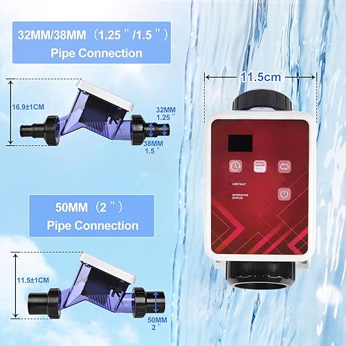 Miniatura 4 de SR50 Sistema de clorador de piscina de agua salada, sistema de piscina de agua salada para piscina sobre el suelo, sistema de sal para piscina sobre