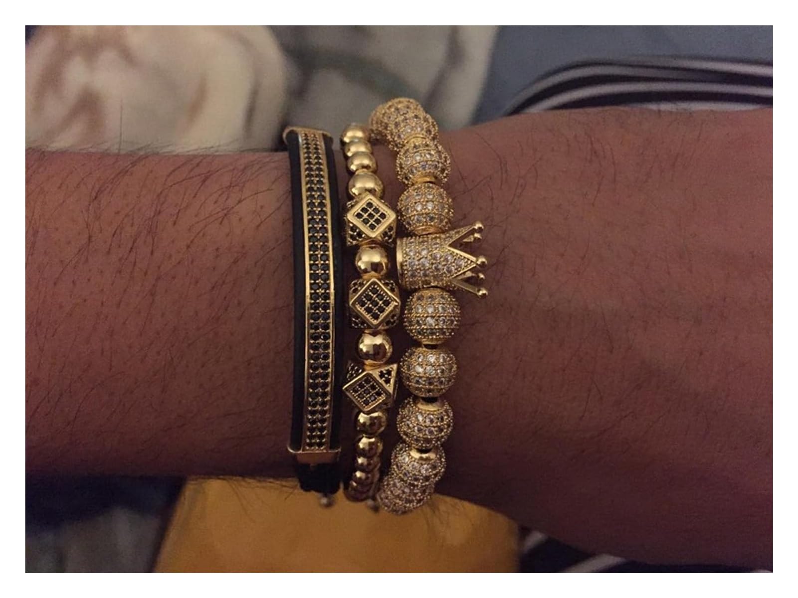 JCAKES Bracciali con perline Bracciali Gioielli Ragazze Intreccio Braccialetto di perline fatto a mano Zirconia Pavimentato Bend Bar Charm Corda Gioielli Regalo for uomo Donna Delicato