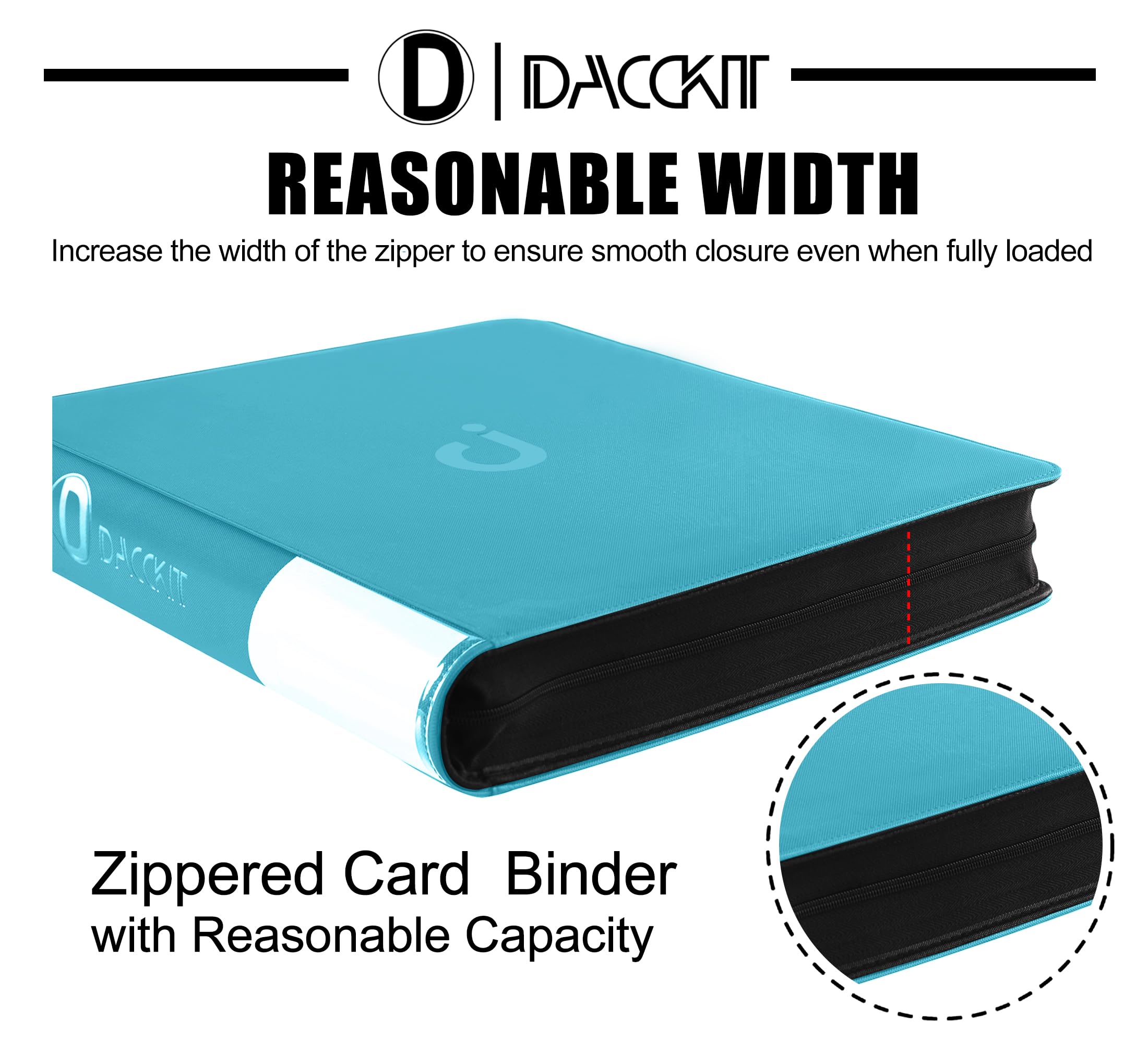 Carpeta de tarjetas de alta calidad con 20 bolsillos, se adapta a 2000 tarjetas, álbum de tarjetas sin anillo de 5 x 4 con fundas compatible con tarjetas comerciales y deportivas (modelo A, turquesa