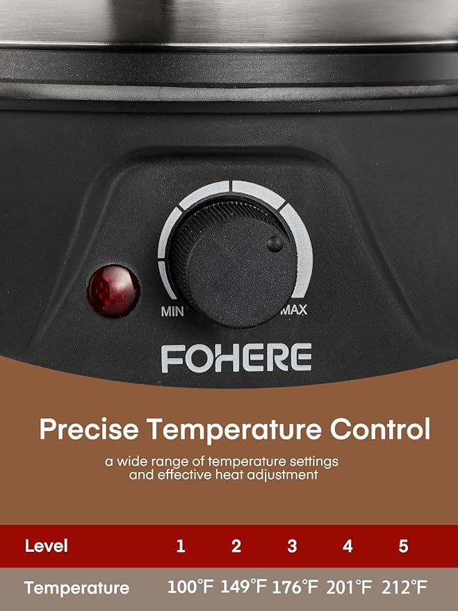 FOHERE 1500W Fuente de Chocolate Eléctrica 1.4QT Antiadherente con 8 Tenedores miniatura 3