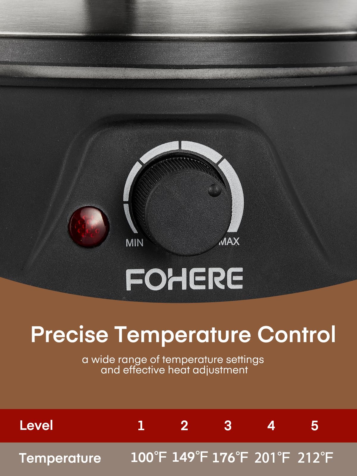 FOHERE Electric Fondue Pot - Cheese & More -3