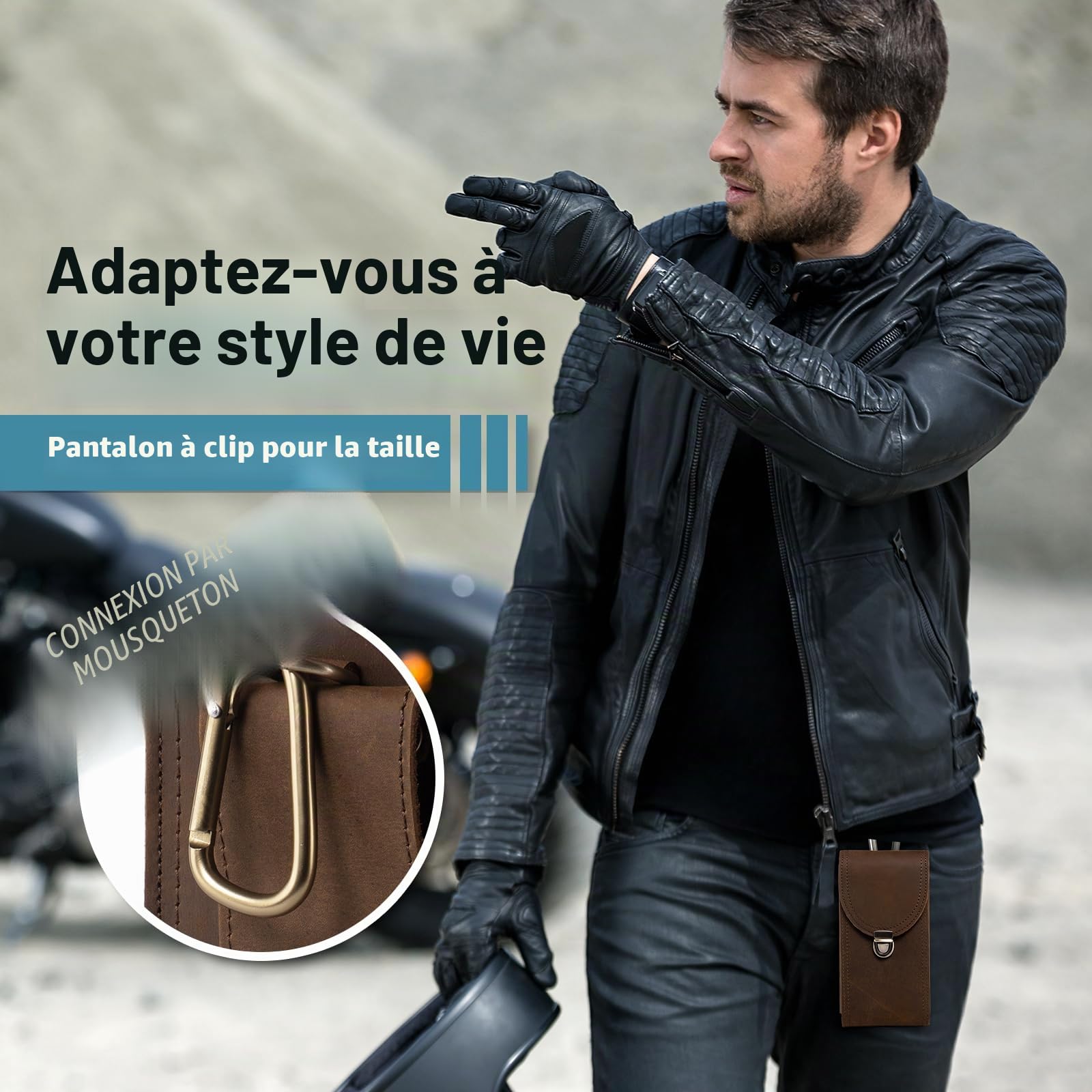 Étui de téléphone portable en cuir véritable pour iPhone 17 Pro Max 16 Pro Max 15 Pro Max 14 Pro Max 13 Pro Max Samsung Galaxy S25 Ultra S24 Ultra Étui avec clip ceinture et support de
