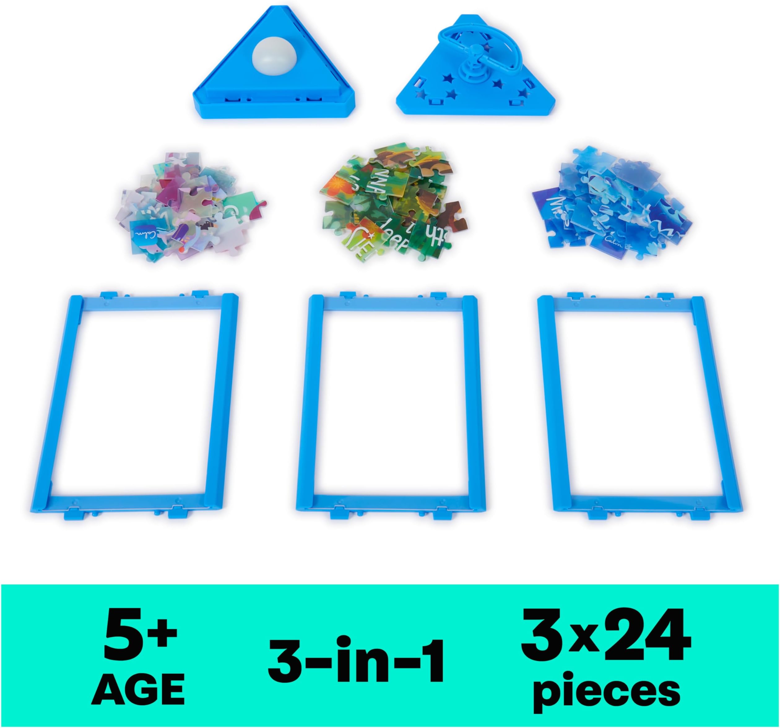 Spin Master Games Calm App, 3-in-1 Glowing Lantern, 24-Piece Puzzles for Kids with 30 Day Calm Subscription for Relaxation Stress Relief, for Kids Ages 5+