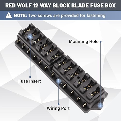Miniatura 15 de RED WOLF Caja de fusibles de bloque de fusibles de 10 vías para automóvil, caja de fusibles de circuito estándar, soporte para remolque, camión