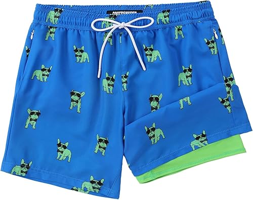 CoozySphere Boys Swim Trunks with Compression Liner 3T-16 Swimming Shorts Quick Dry Bathing Suit with Zipper Pockets