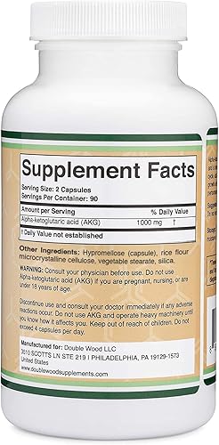 Miniatura 4 de Suplemento AKG (ácido alfa cetoglutárico) 1,000 mg por porción (180 cápsulas) diferente y puede ser más eficaz que AAKG (estudiado recientemente