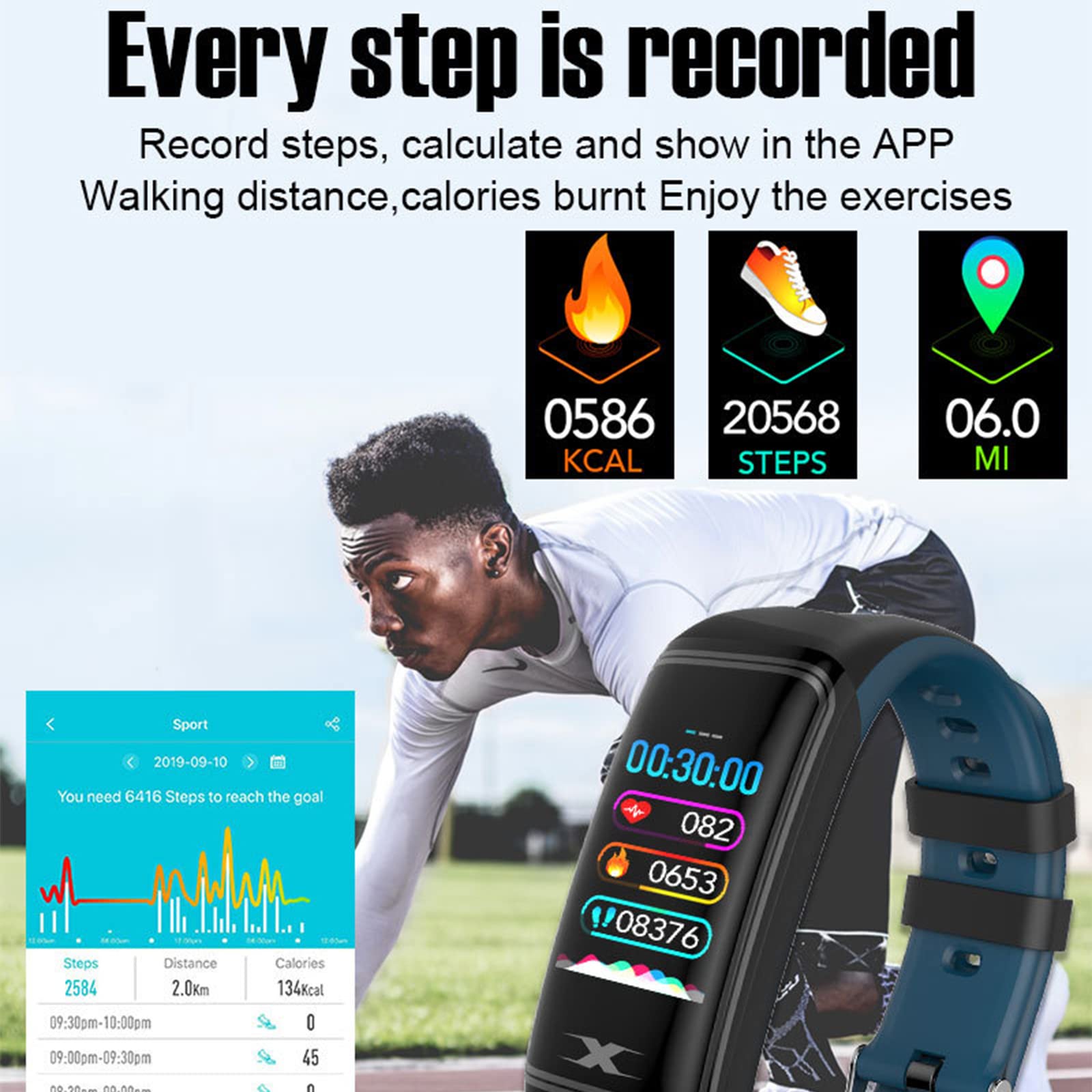 Reloj Inteligente De Gestión De La Salud Masculina Y Femenina para Adolescentes Y Niños. Pulsera De Moda Impermeable con Frecuencia Cardíaca. Monitoreo De La Presión Arterial.