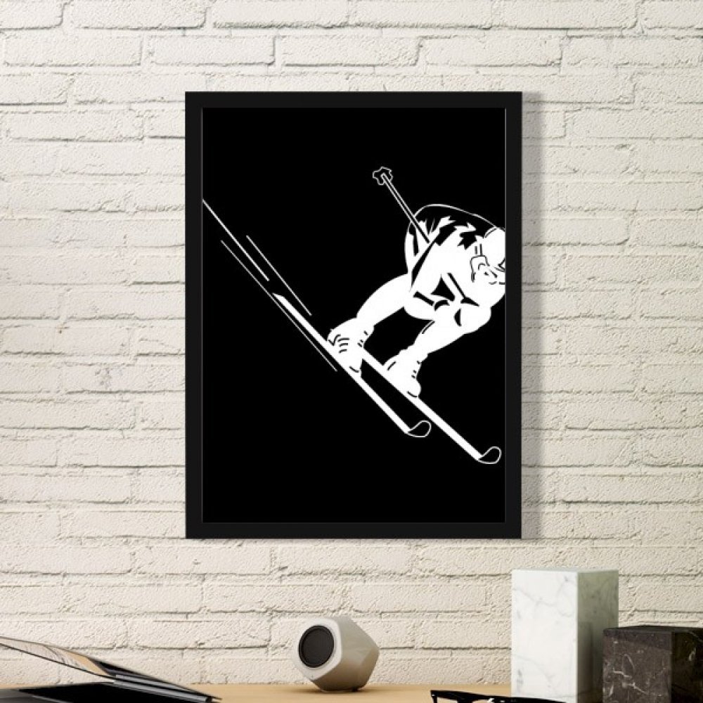 Cadre art ski sport illustration moderne pour donner du caractere a votre decoration de salon