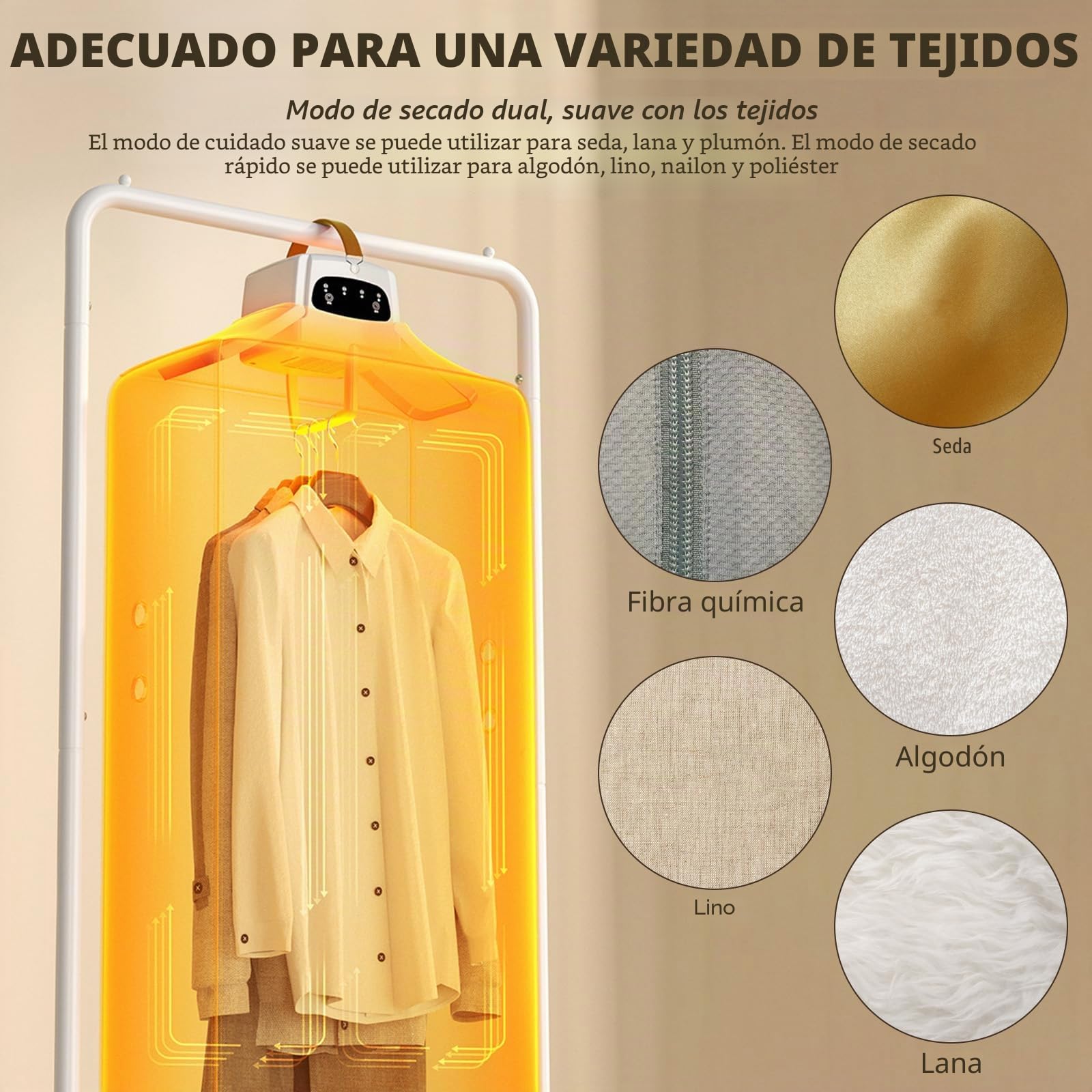 Secador de ropa portátil pequeño, mini secadora plegable con temporizador de 1-4H, secador de aire caliente eléctrico pequeño con bolsa de secado, secado 360°, mini secador para apartamento, casa