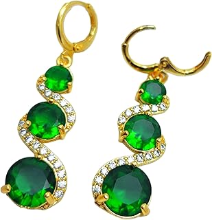 Earrings plated with 18 carat yellow gold and decorated with zirconium lobes, gold earrings, for women -