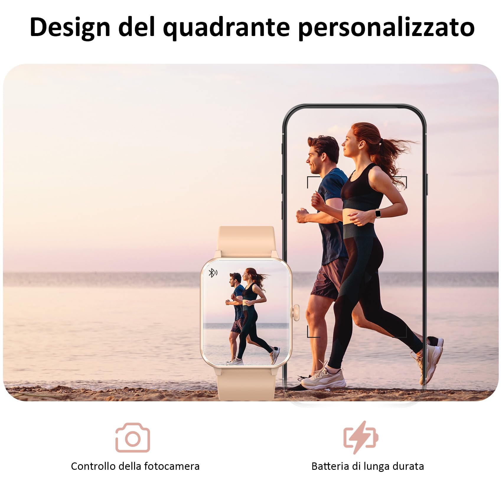 Blackview Smartwatch Donna, Orologio con Effettua e Risposta Chiamate, 1,85'' Orologio Intelligente Fitness,Cardiofrequenzimetro, Monitoraggio del Sonno, Calcolatori per Android iOS