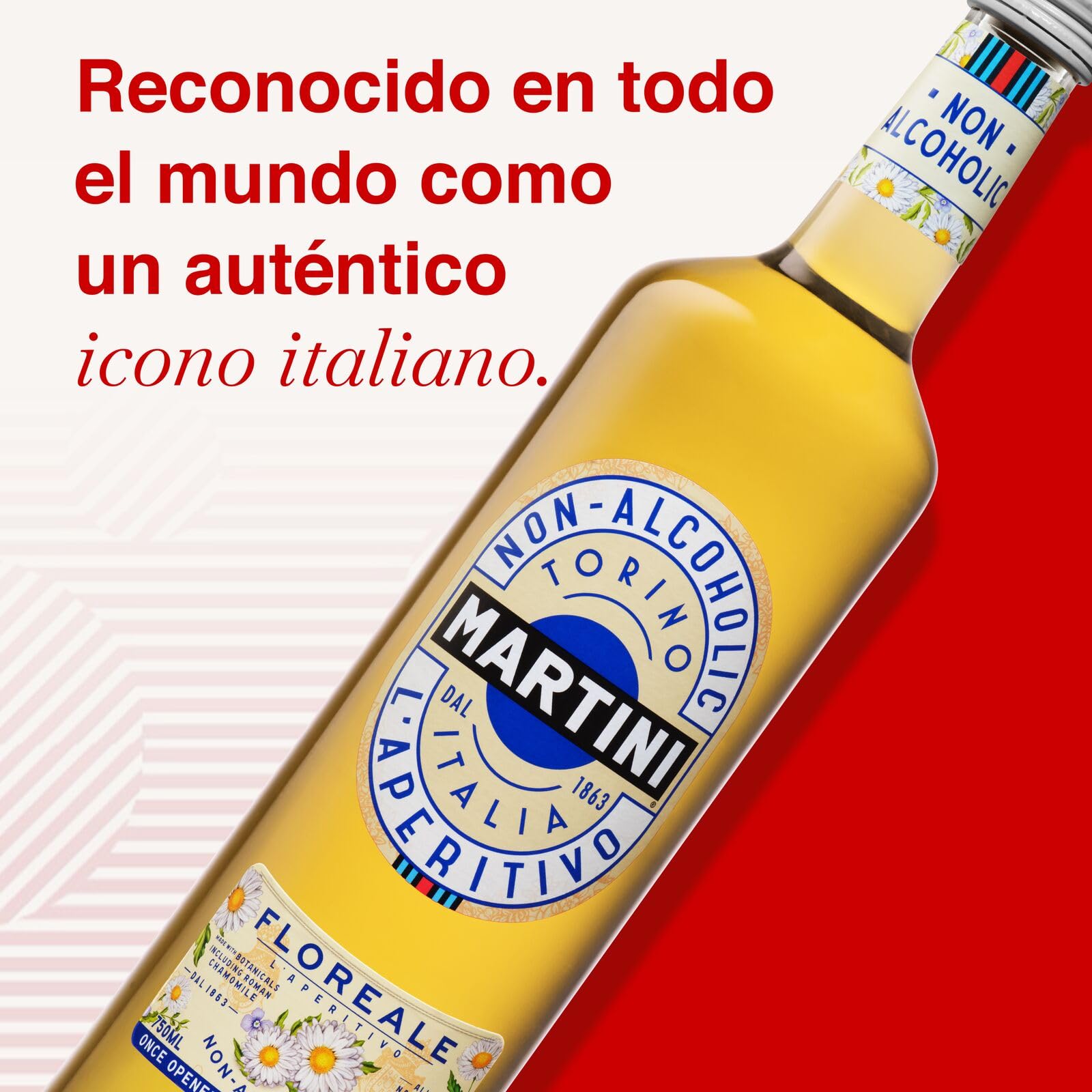 MARTINI Floreale Aperitivo sin alcohol, 75cl / 750ml, con infusión de productos botánicos superiores (el embalaje puede variar)