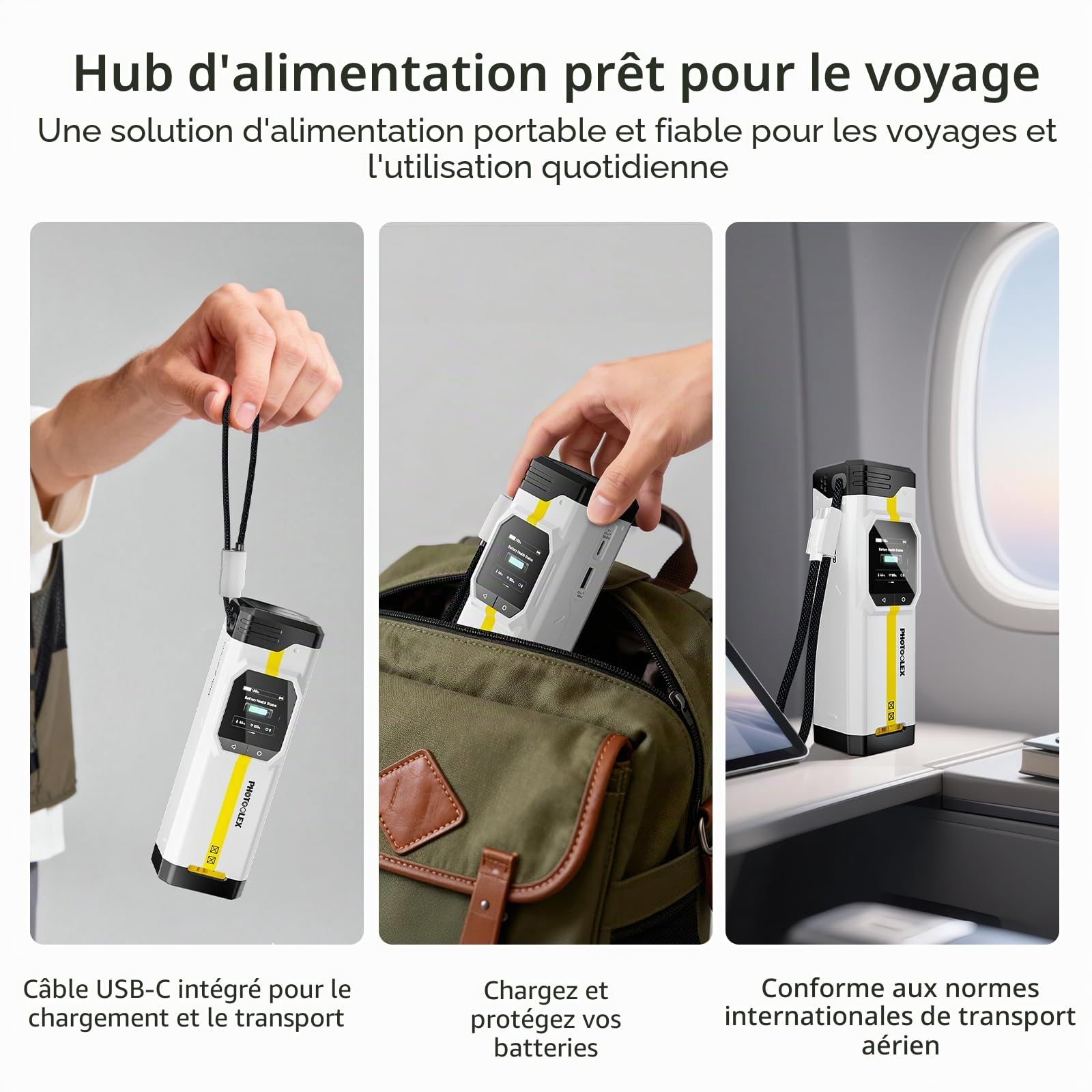 PHOTOOLEX NP-FZ100 Batterie Chargeur, BB Pro Chargeur Double avec Port 100W USB-C et Batterie intégrée de 16500 mAh, Compatible avec Sony Alpha A7III, A7IV, A7R V, A7R IV, A6700, A7R3, ZV-E1, FX3