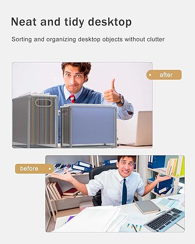 Miniatura 5 de Oterri Organizador de archivos colgante, organizador de archivos de metal, organizador de archivos de escritorio portátil para carpetas de tamaño