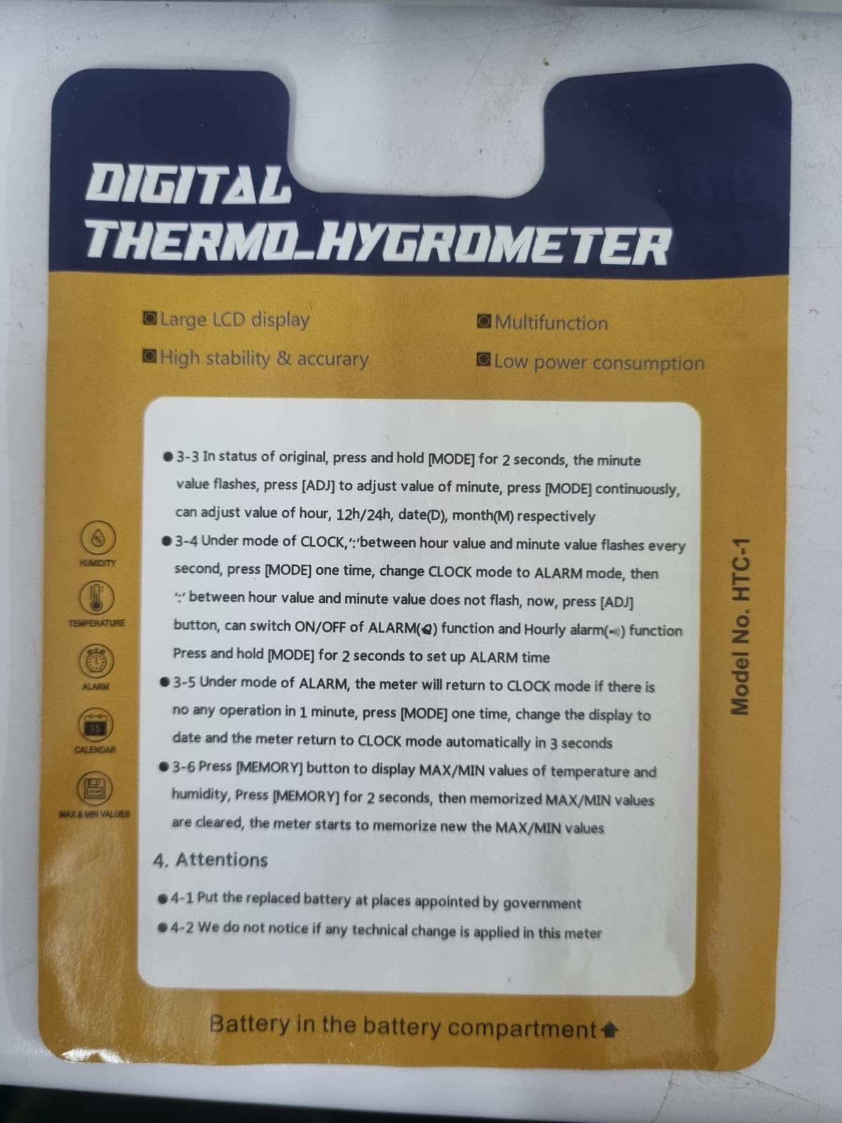Digital Thermo Hygrometer L 1