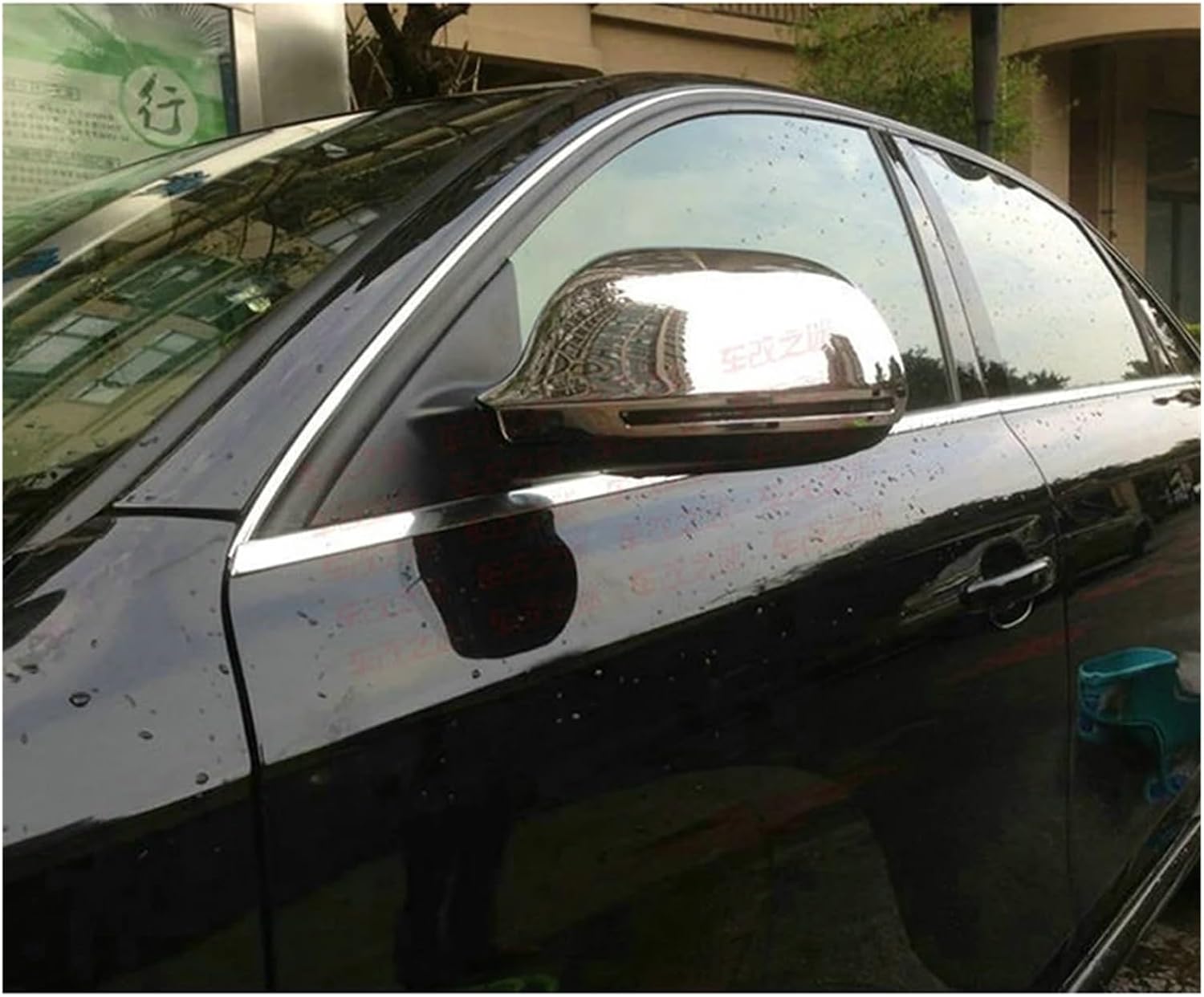 Matt Chrome Side Mirror Cover Bead Chrome Silver Wing Mirror Caps Compatible For Audi A3 S3 A4 S4 A5 S5 A6 S6 RS6 Q3 RSQ3 2008-2011(Chrome)