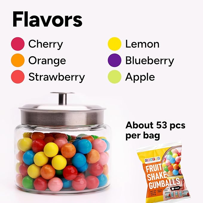 Chicles Gumballs para Niños - 2 Packs de 15 OZ - Surtidos miniatura 6