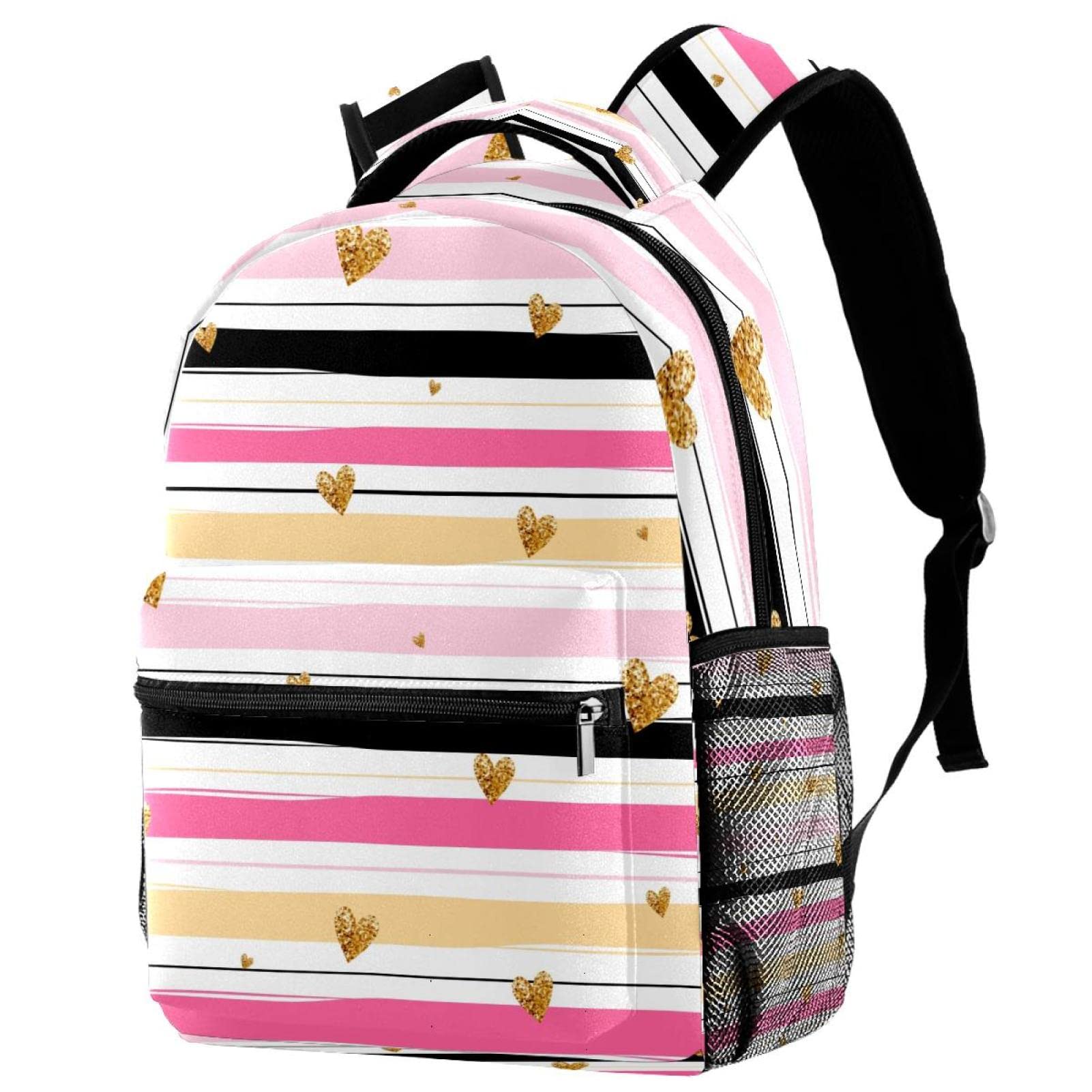 Sac à dos de voyage bleu rayé multicolore de taille moyenne - 7