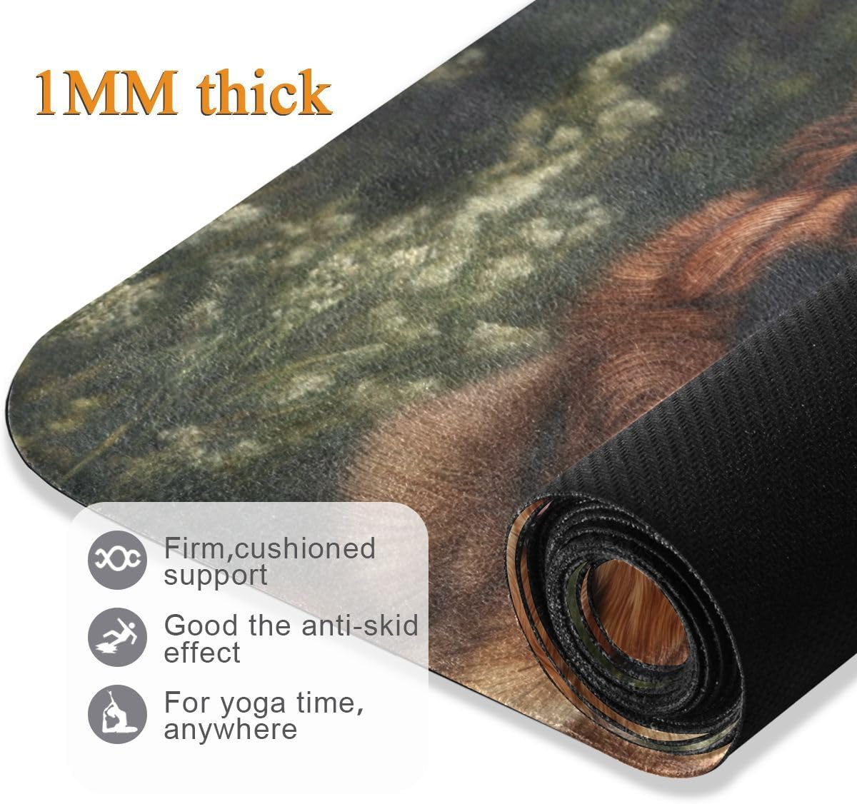 ALAZA German Shepherd Dog on Field Yoga Mat Non Slip Fitness Exercise Mat, Workout Mat for Yoga, Pilates and Floor Exercises