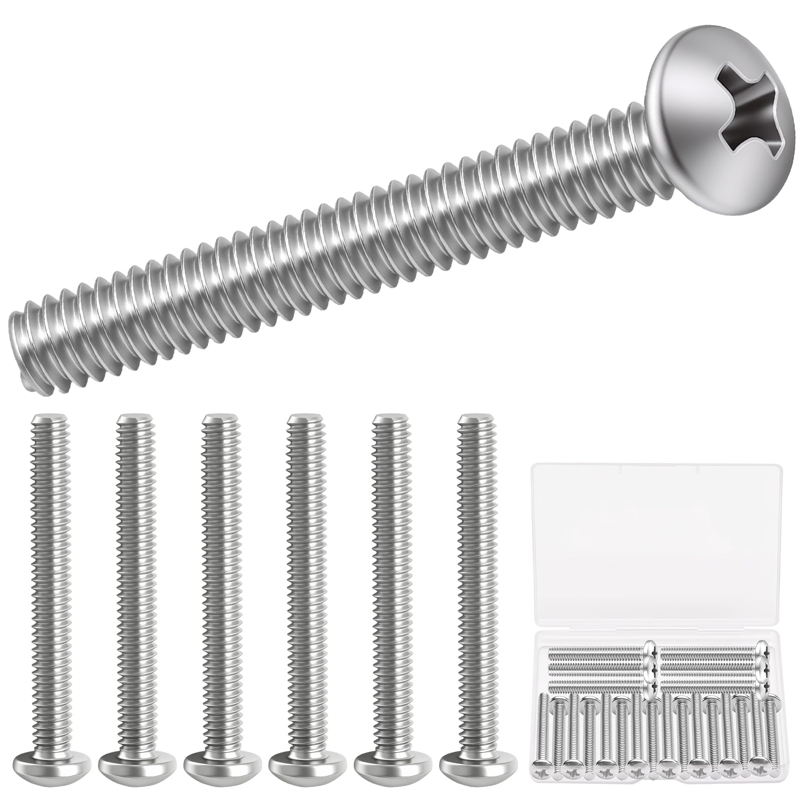 Twidec 102pc Machine Screws - Stainless Steel -14