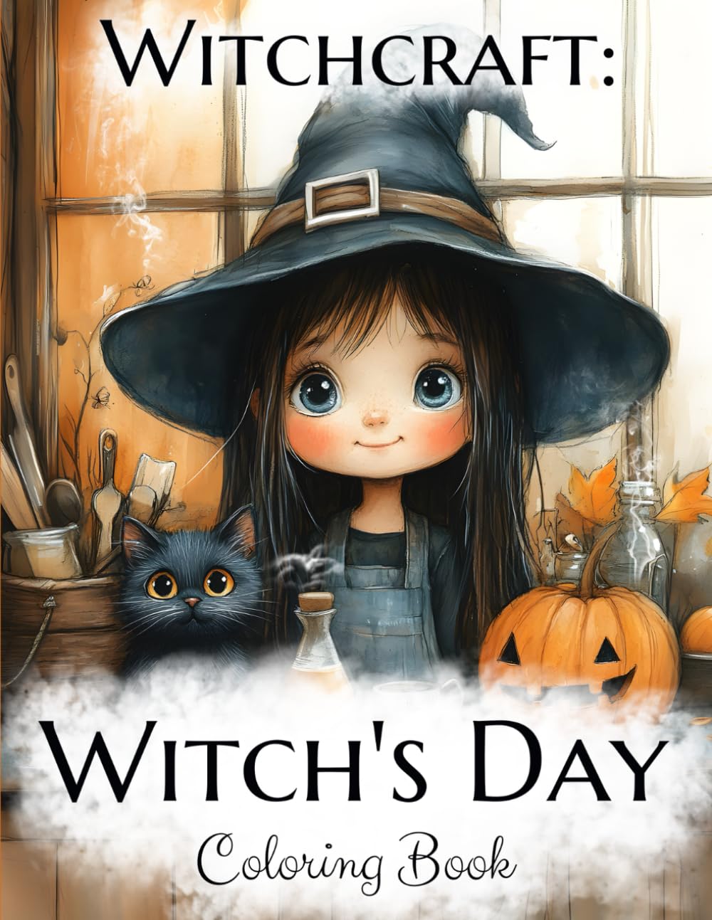 Witchcraft: Witch's Day Coloring Book: Adventures of Young Witches and Their Kittens, or A Day Without Magic. A Fairy Tale in Pictures. Coloring Pages for Kids & Adults