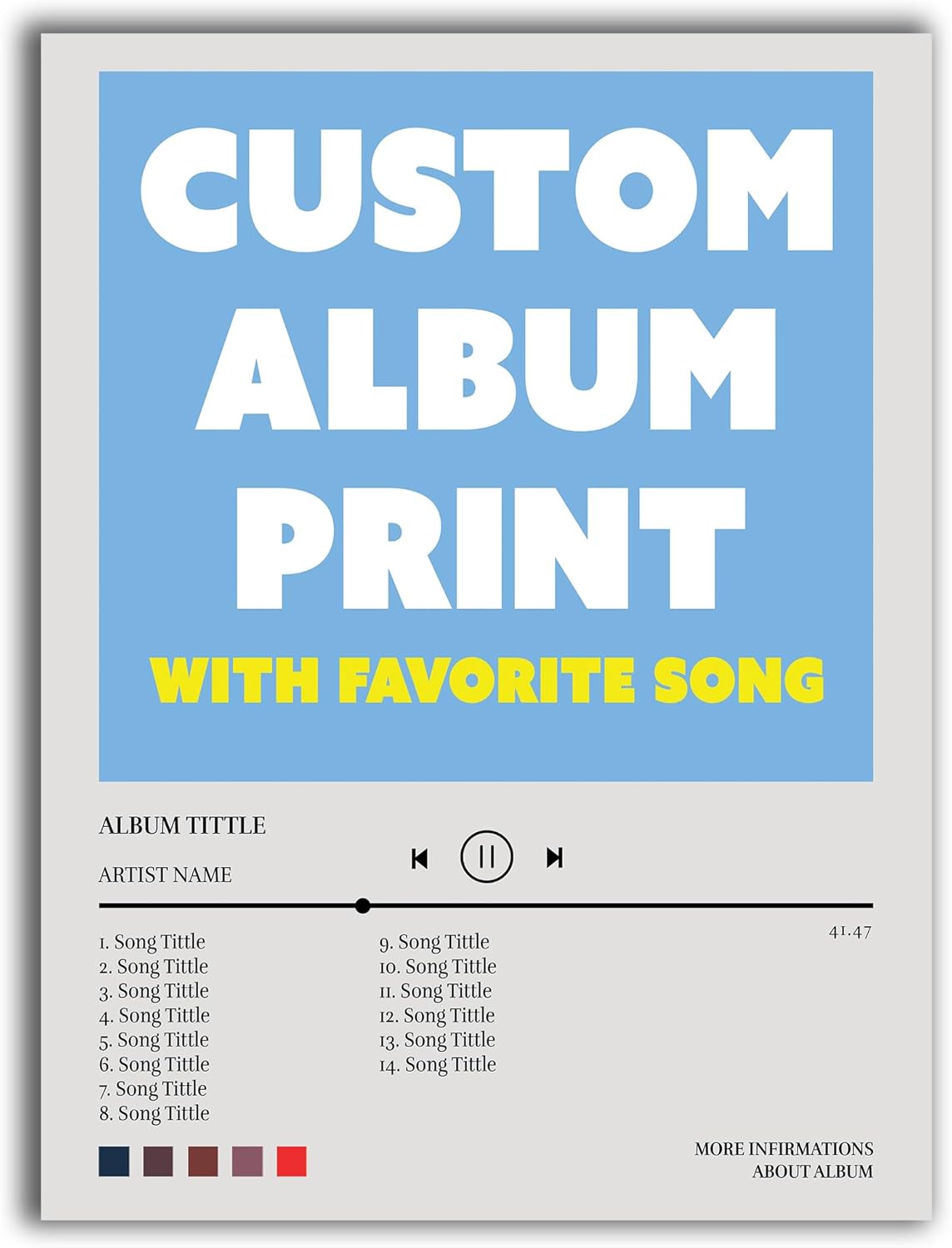 Request Your own Custom Album Cover Posters, Personalized