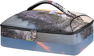 Portland, Maine, USA at Portland Head Light in the Morning Insulated Casserole Dish Carrier Bag 9x13 with Lid, Warmer Portable Tote for Hot or Cold Food Picnic Party Potluck Beach