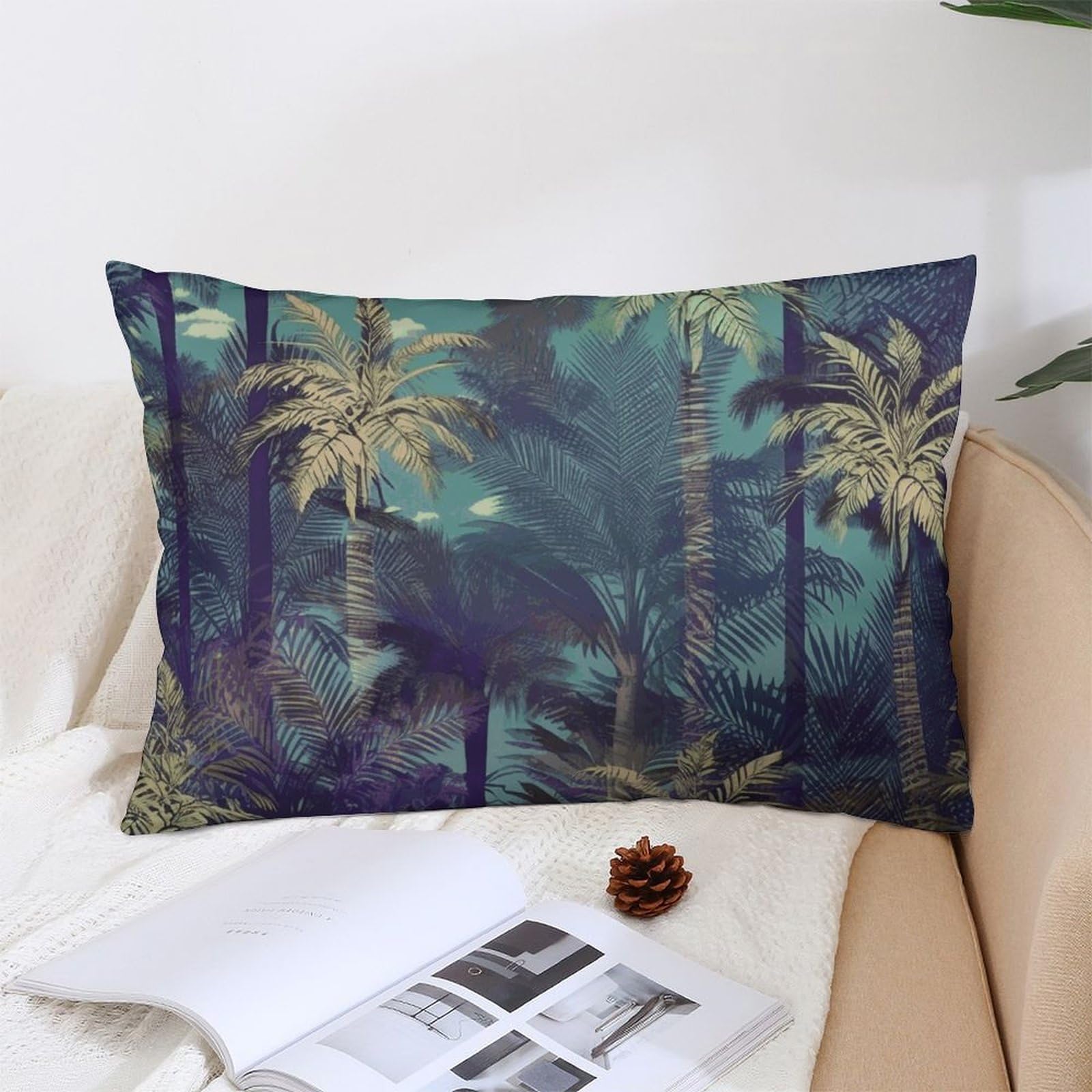 NTVOWPZO Decoration Throw Pillow Covers 12 "x20 Pillowcases Covers Fantasy Palm Tree Jungle Soft Pillowcases Modern Farmhouse Home Decor Sofa Cushions Covers for Couch Bed Living Room
