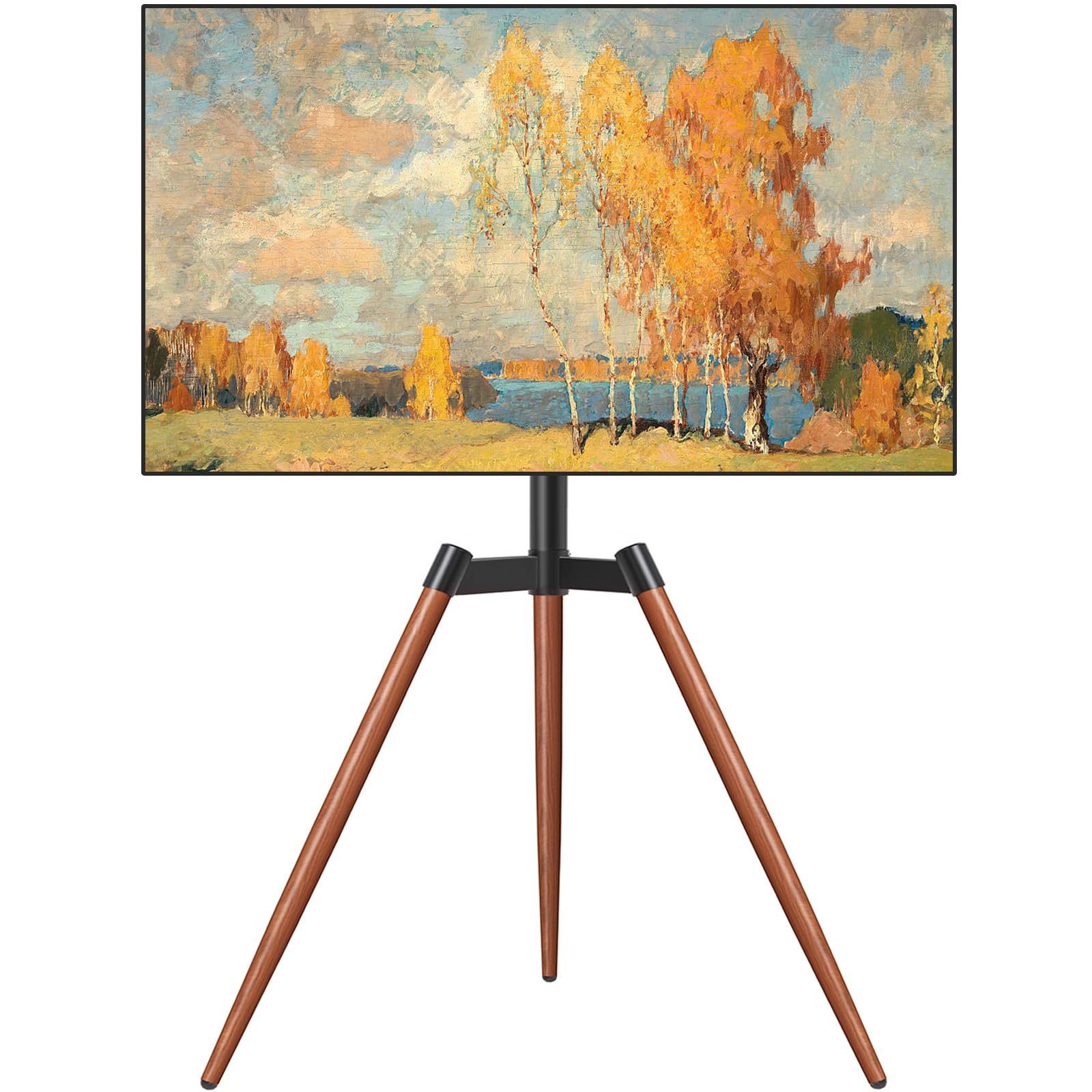 RFIVER Treppiede Supporto TV Cavalletto Tripod da Terra da 32 a 65 Pollici per Televisore da LCD/LED/OLED/QLED/Plasma Girevole 180° e Regolabile in Altezza Max Vesa 400 x 400mm 35kg Marrone
