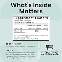 Vista 4 de Luma Nutrition Vitamina D3 + K2 10000 UI - Suplemento para la salud ósea y cardíaca - Apoyo inmunológico de máxima fuerza y absorción de calcio - 60