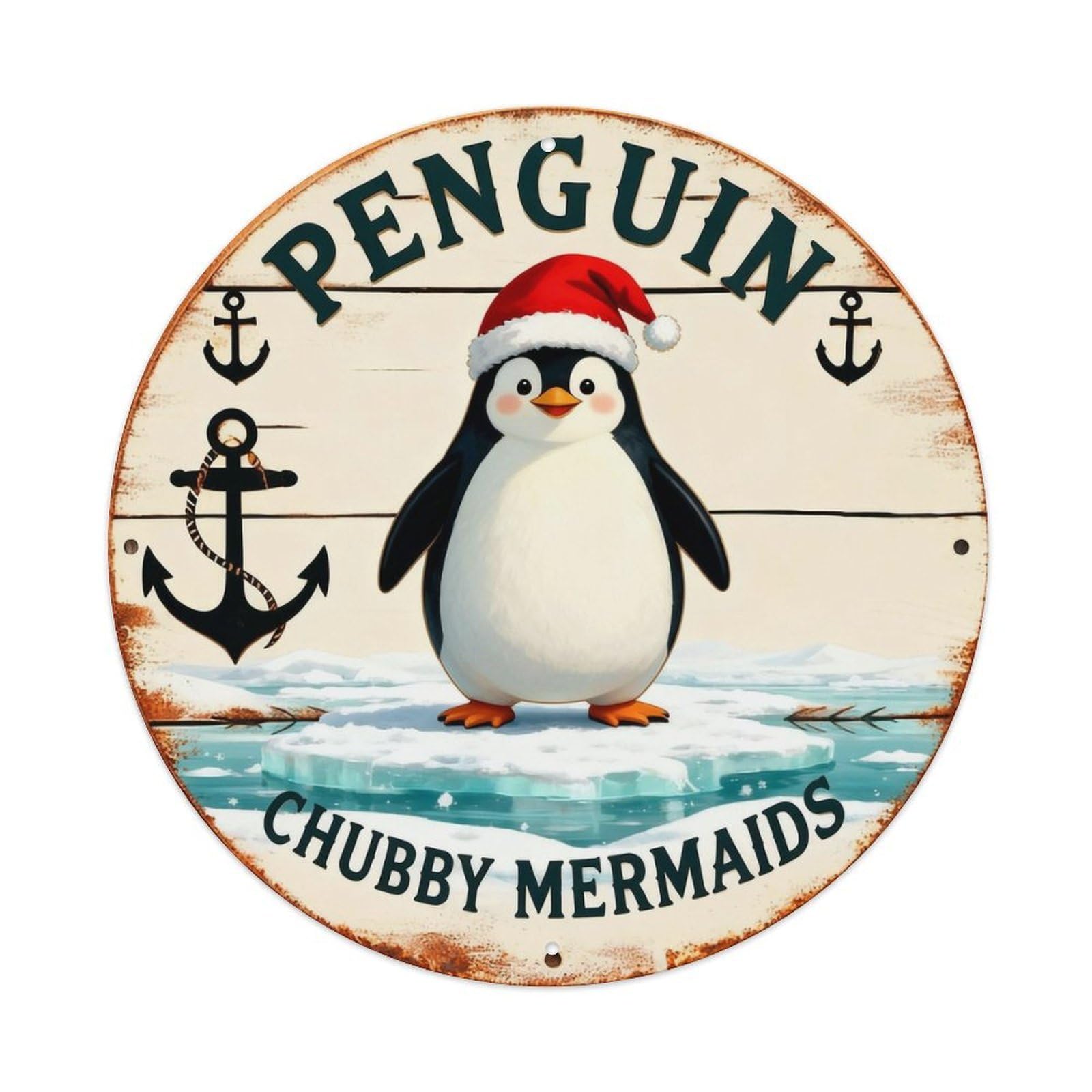 Penguin Sign Metal Tin Sign Plaque